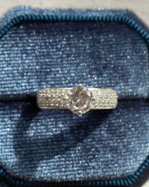Sparkling Solitaire Pave Ring